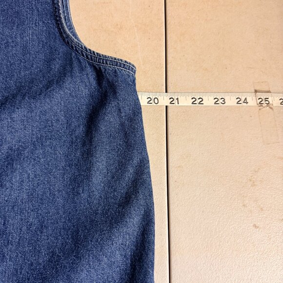 Karin Stevens Vintage Denim Jumper Dress – Snowman & Christmas Tree Print – 8 - Picture 9 of 9